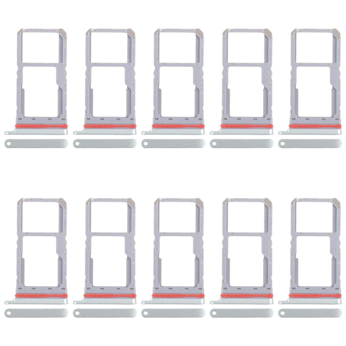 For Realme 13 5G RMX3951 10pcs Original SIM Card Tray + SIM Card Tray / Micro SD Card Tray (Green)