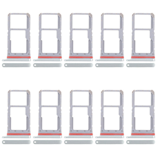 For Realme 13 5G RMX3951 10pcs Original SIM Card Tray + SIM Card Tray / Micro SD Card Tray (Green)