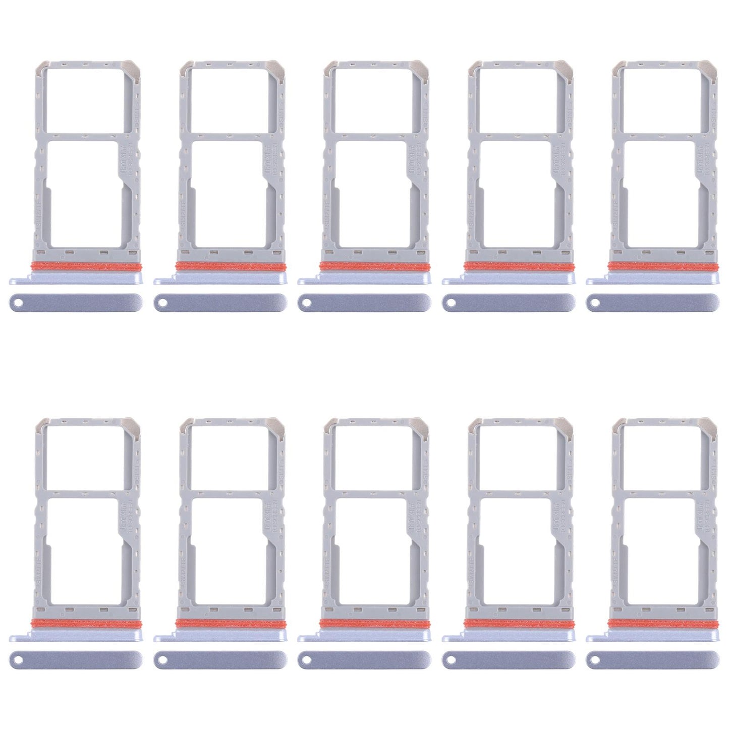 For Realme 13 5G RMX3951 10pcs Original SIM Card Tray + SIM Card Tray / Micro SD Card Tray (Blue)
