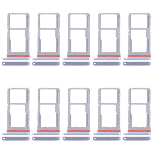 For Realme 13 5G RMX3951 10pcs Original SIM Card Tray + SIM Card Tray / Micro SD Card Tray (Blue)