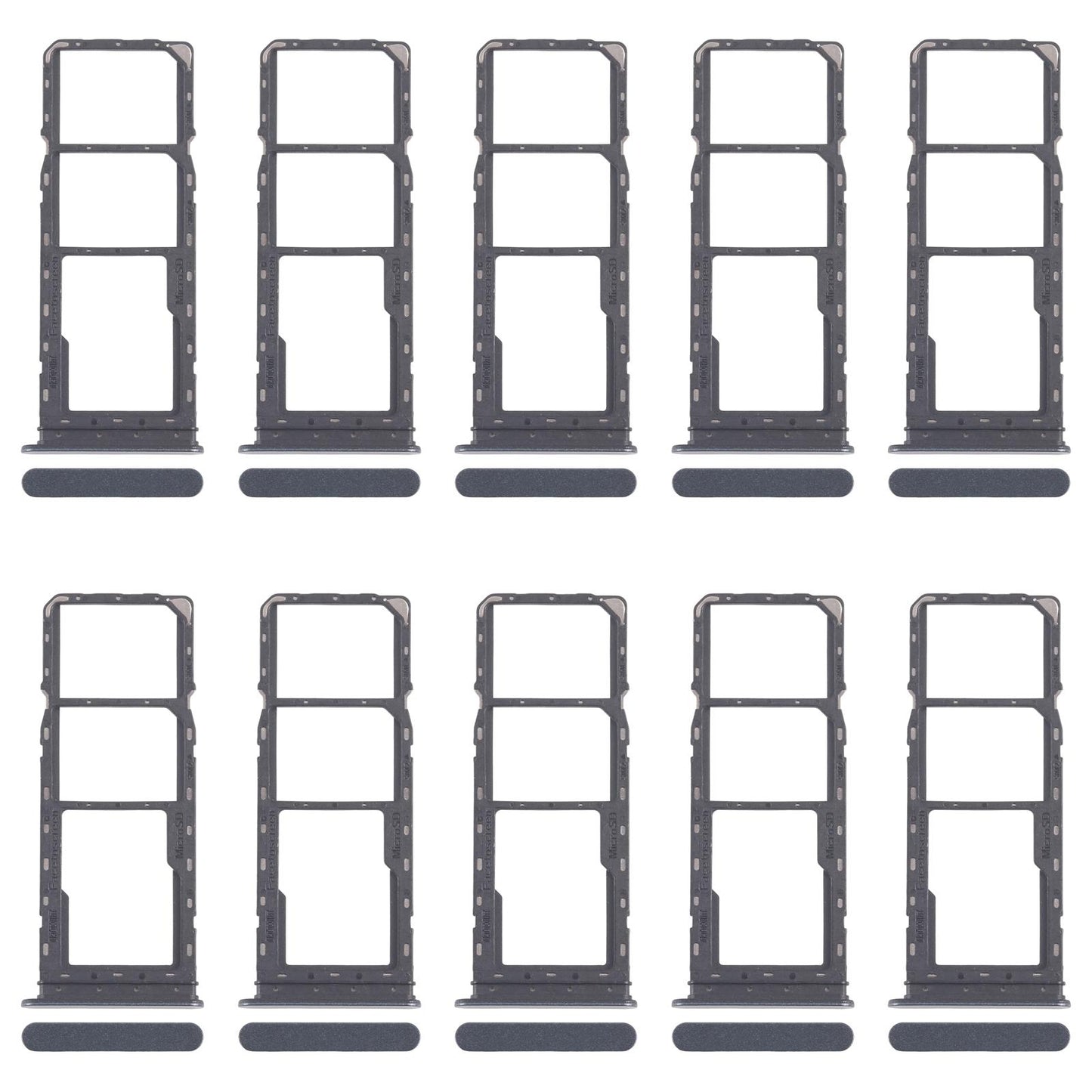 For Realme C65 4G RMX3910 10pcs Original SIM Card Tray + SIM Card Tray + Micro SD Card Tray (Black)