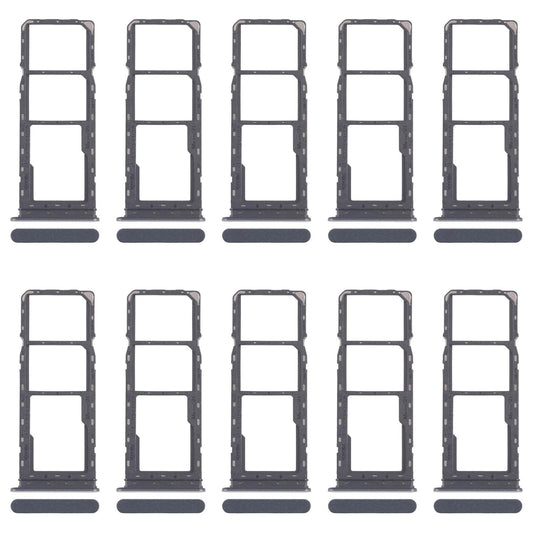 For Realme C65 4G RMX3910 10pcs Original SIM Card Tray + SIM Card Tray + Micro SD Card Tray (Black)
