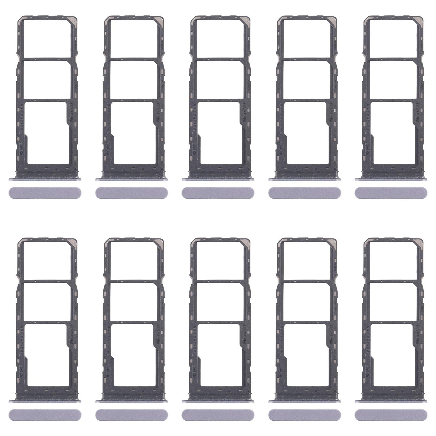 For Realme C65 4G RMX3910 10pcs Original SIM Card Tray + SIM Card Tray + Micro SD Card Tray (Blue)