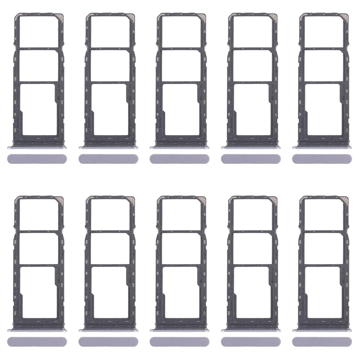 For Realme C65 4G RMX3910 10pcs Original SIM Card Tray + SIM Card Tray + Micro SD Card Tray (Blue)