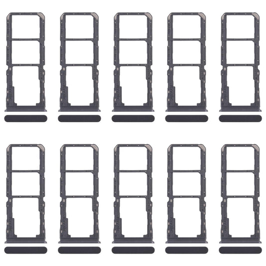 For Realme 11 5G RMX3780 10pcs Original SIM Card Tray + SIM Card Tray + Micro SD Card Tray (Black)