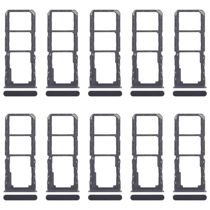 For Realme 11x 5G RMX3785 10pcs Original SIM Card Tray + SIM Card Tray + Micro SD Card Tray (Black)