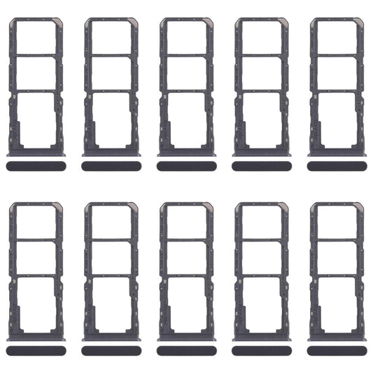 For Realme 11x 5G RMX3785 10pcs Original SIM Card Tray + SIM Card Tray + Micro SD Card Tray (Black)