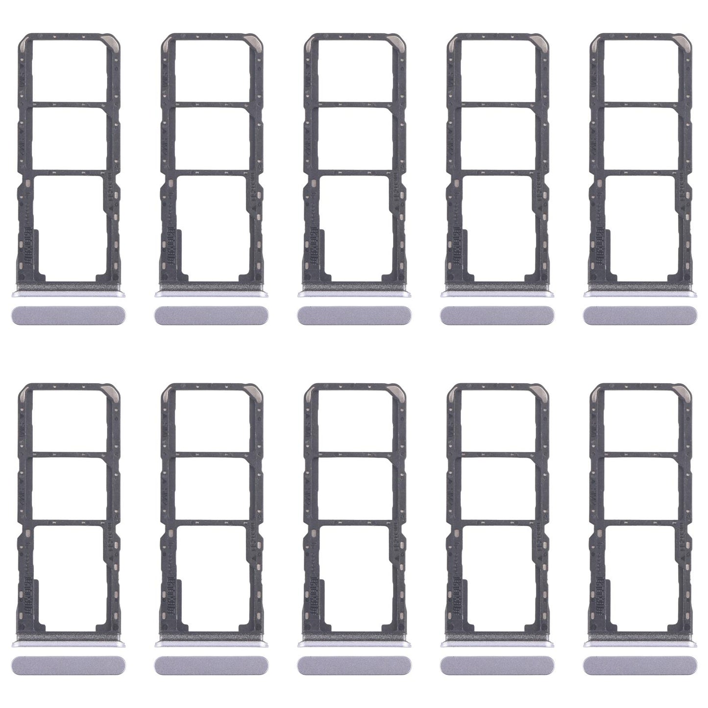 For Realme 11x 5G RMX3785 10pcs Original SIM Card Tray + SIM Card Tray + Micro SD Card Tray (Blue)