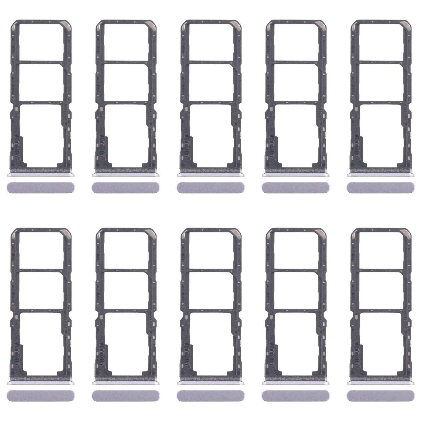 For Realme 11x 5G RMX3785 10pcs Original SIM Card Tray + SIM Card Tray + Micro SD Card Tray (Blue)