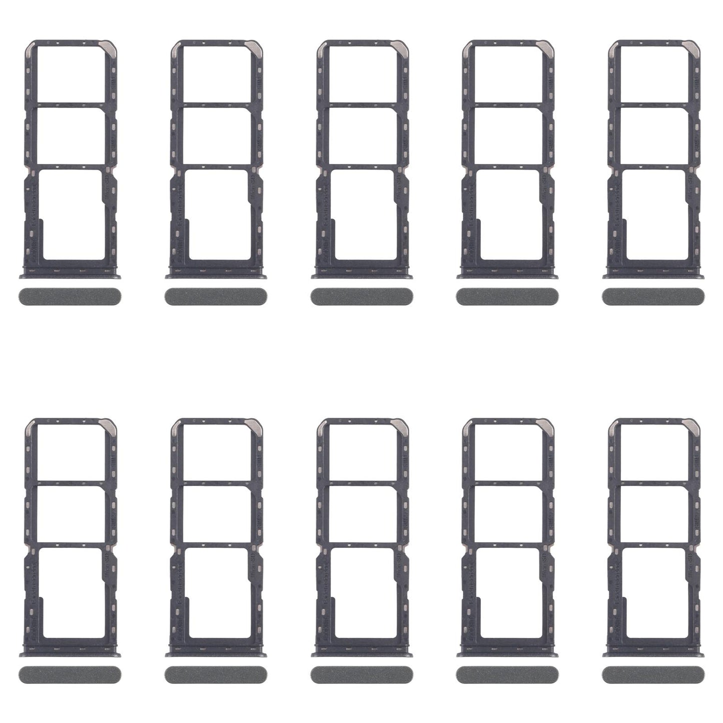For Realme C67 4G RMX3890 10pcs Original SIM Card Tray + SIM Card Tray + Micro SD Card Tray (Dark Green)