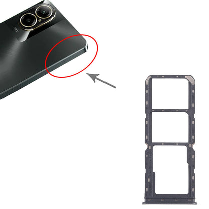 For Realme C67 4G RMX3890 10pcs Original SIM Card Tray + SIM Card Tray + Micro SD Card Tray (Dark Green)