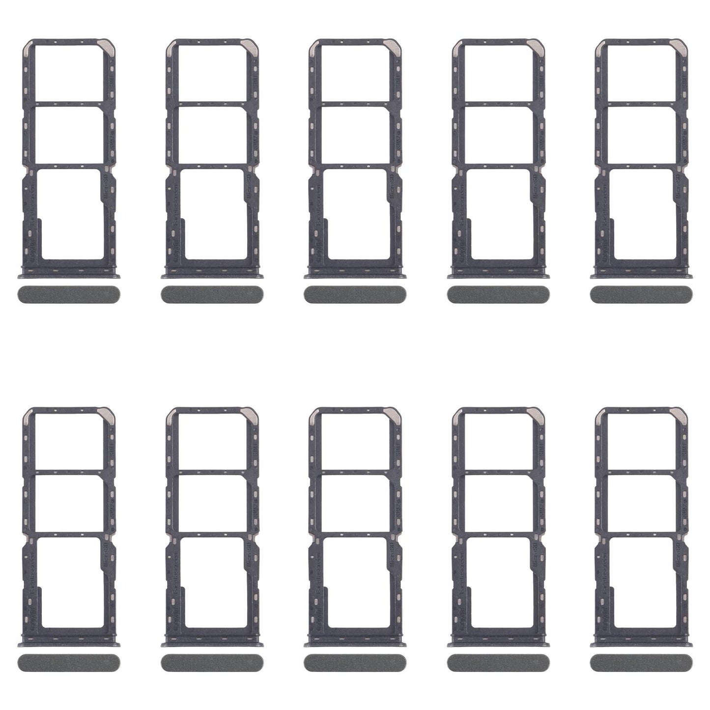 For Realme 12 Lite 4G 10pcs Original SIM Card Tray + SIM Card Tray + Micro SD Card Tray (Dark Green)