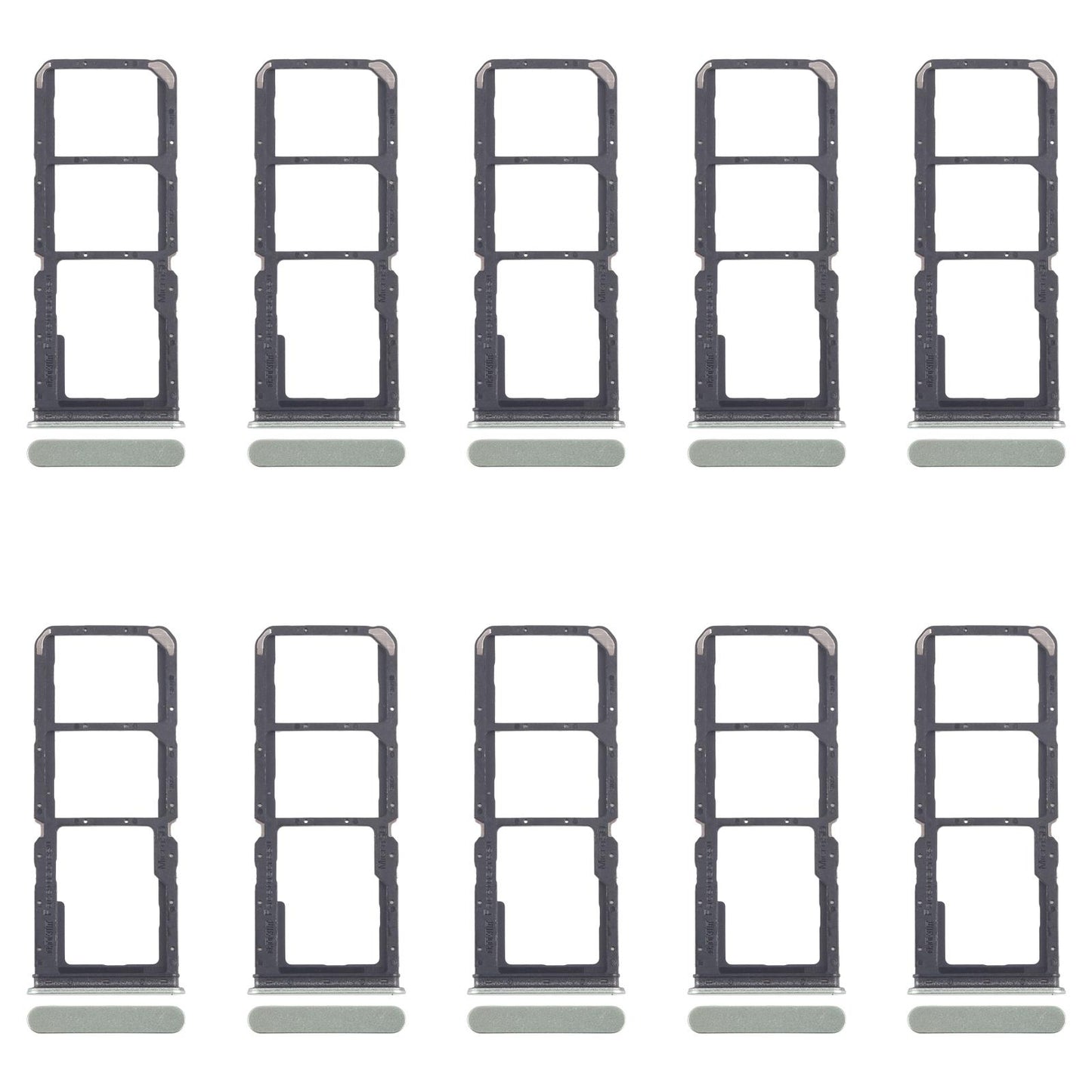For Realme 12 Lite 4G 10pcs Original SIM Card Tray + SIM Card Tray + Micro SD Card Tray (Light Green)