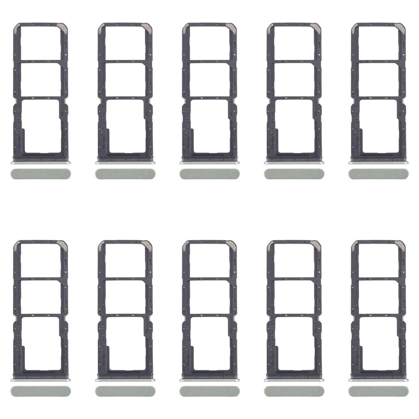 For Realme 12 Lite 4G 10pcs Original SIM Card Tray + SIM Card Tray + Micro SD Card Tray (Light Green)