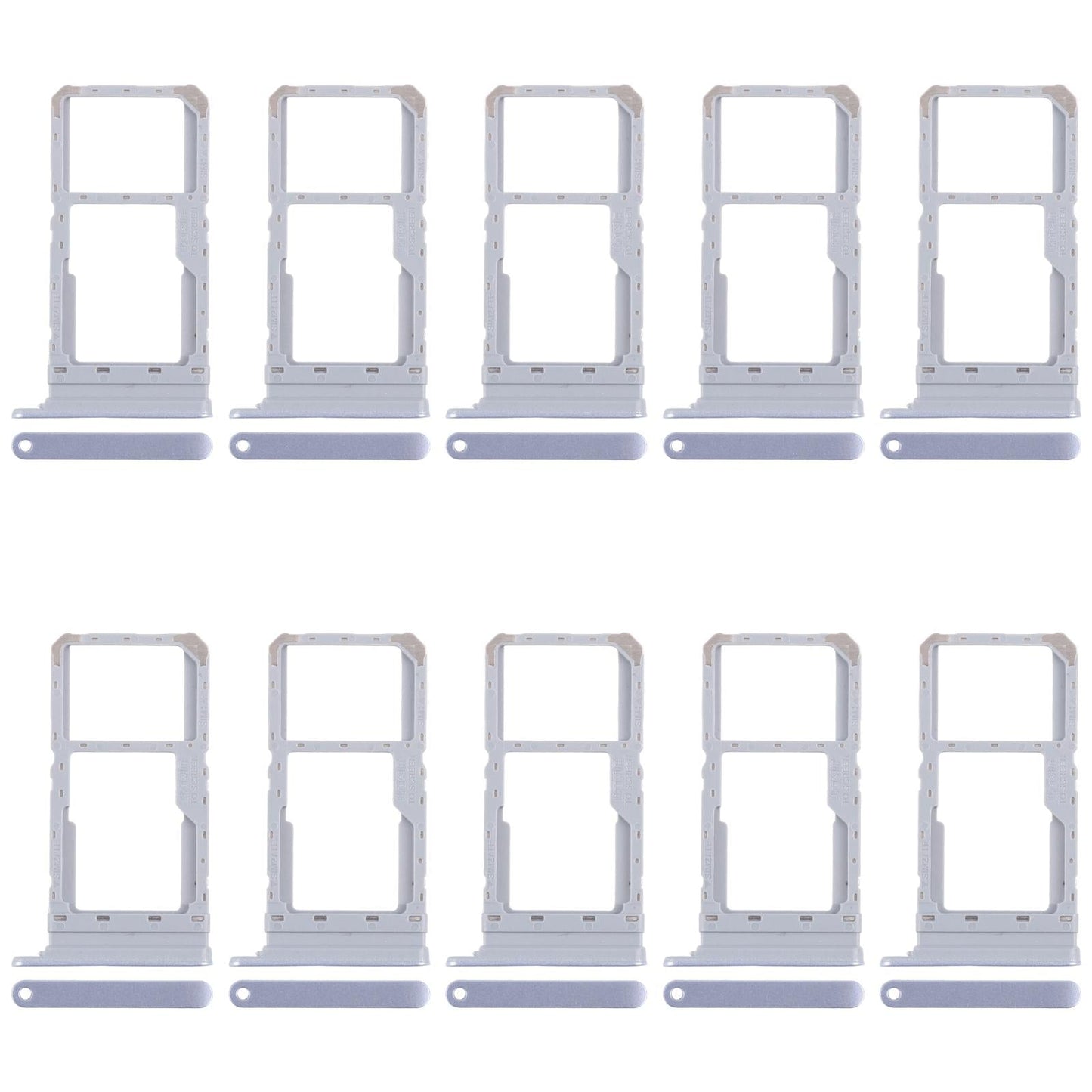 For Realme 12 4G RMX3871 10pcs Original SIM Card Tray + SIM Card Tray / Micro SD Card Tray (Blue)
