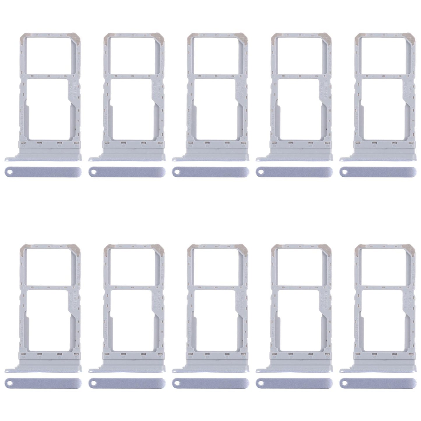 For Realme 12 5G RMX3999 10pcs Original SIM Card Tray + SIM Card Tray / Micro SD Card Tray (Blue)