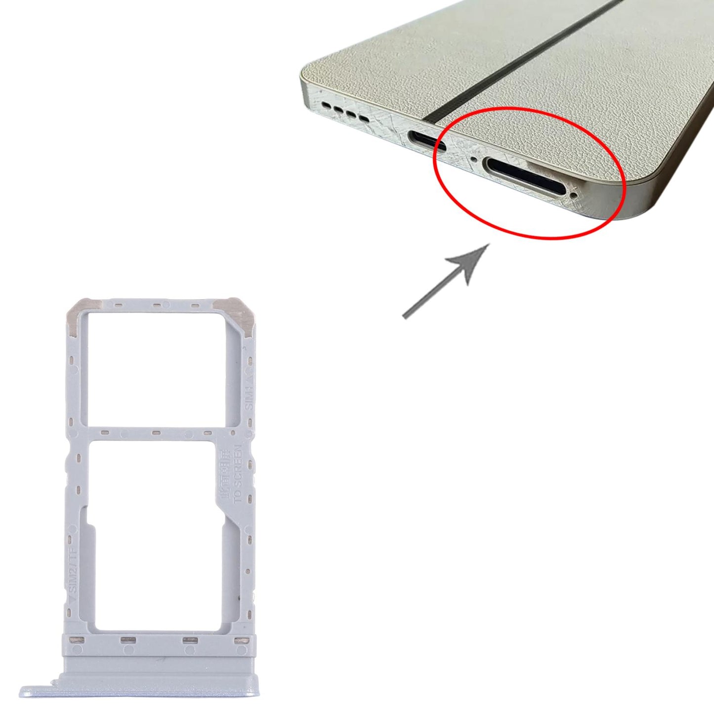 For Realme 12 5G RMX3999 10pcs Original SIM Card Tray + SIM Card Tray / Micro SD Card Tray (Blue)