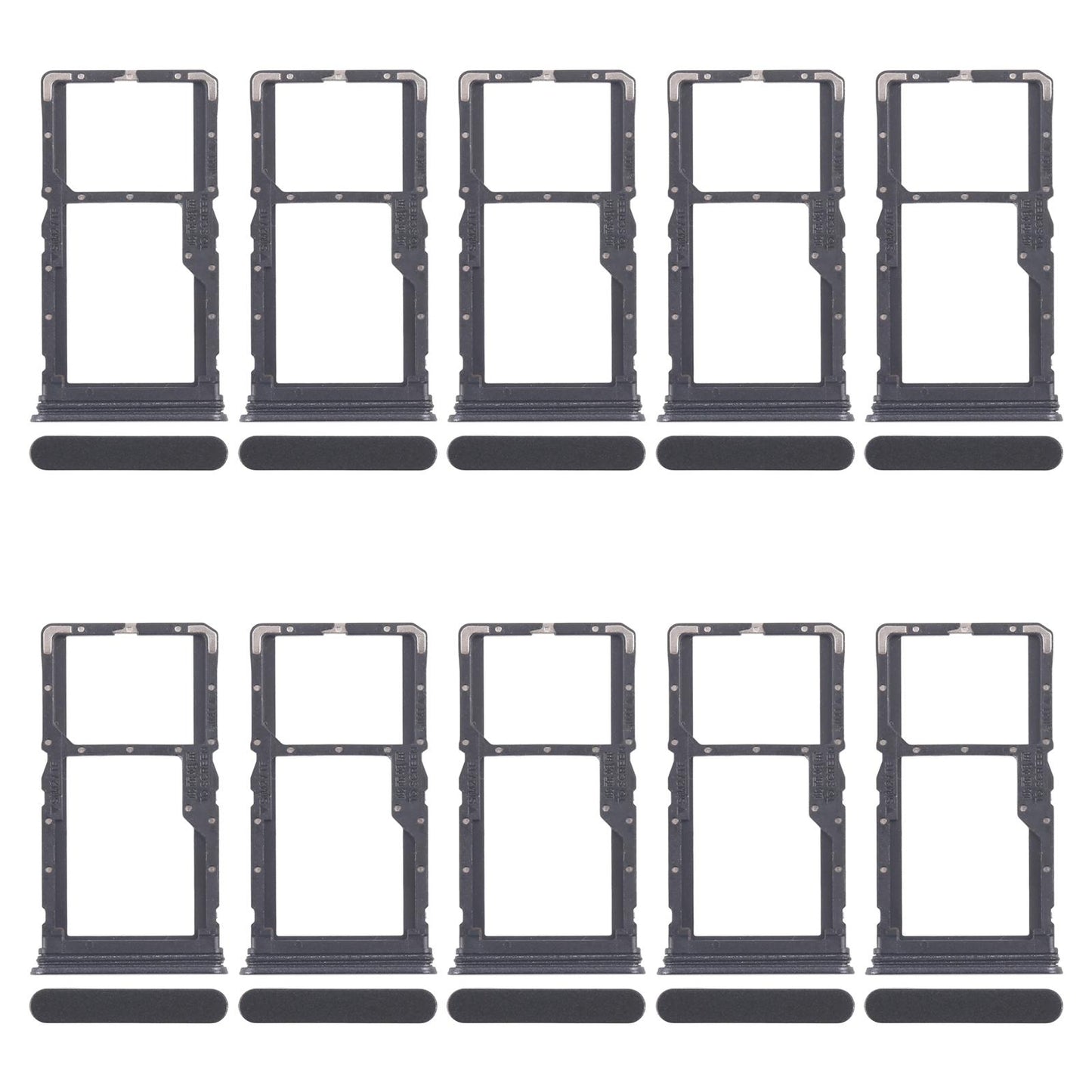 For Realme 10 Pro 5G RMX3663 RMX3660 RMX3661 10pcs Original SIM Card Tray + SIM Card Tray / Micro SD Card Tray (Black)