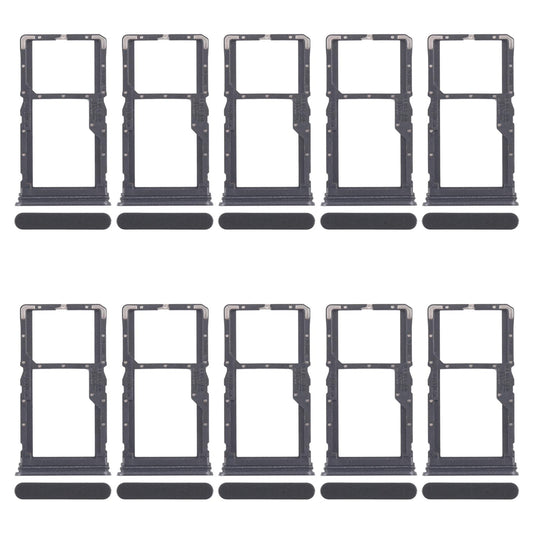For Realme 10 Pro 5G RMX3663 RMX3660 RMX3661 10pcs Original SIM Card Tray + SIM Card Tray / Micro SD Card Tray (Black)