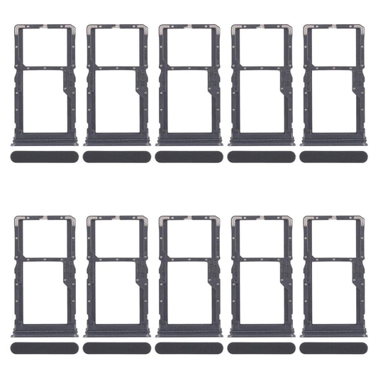 For Realme 10 Pro 5G RMX3663 RMX3660 RMX3661 10pcs Original SIM Card Tray + SIM Card Tray / Micro SD Card Tray (Black)