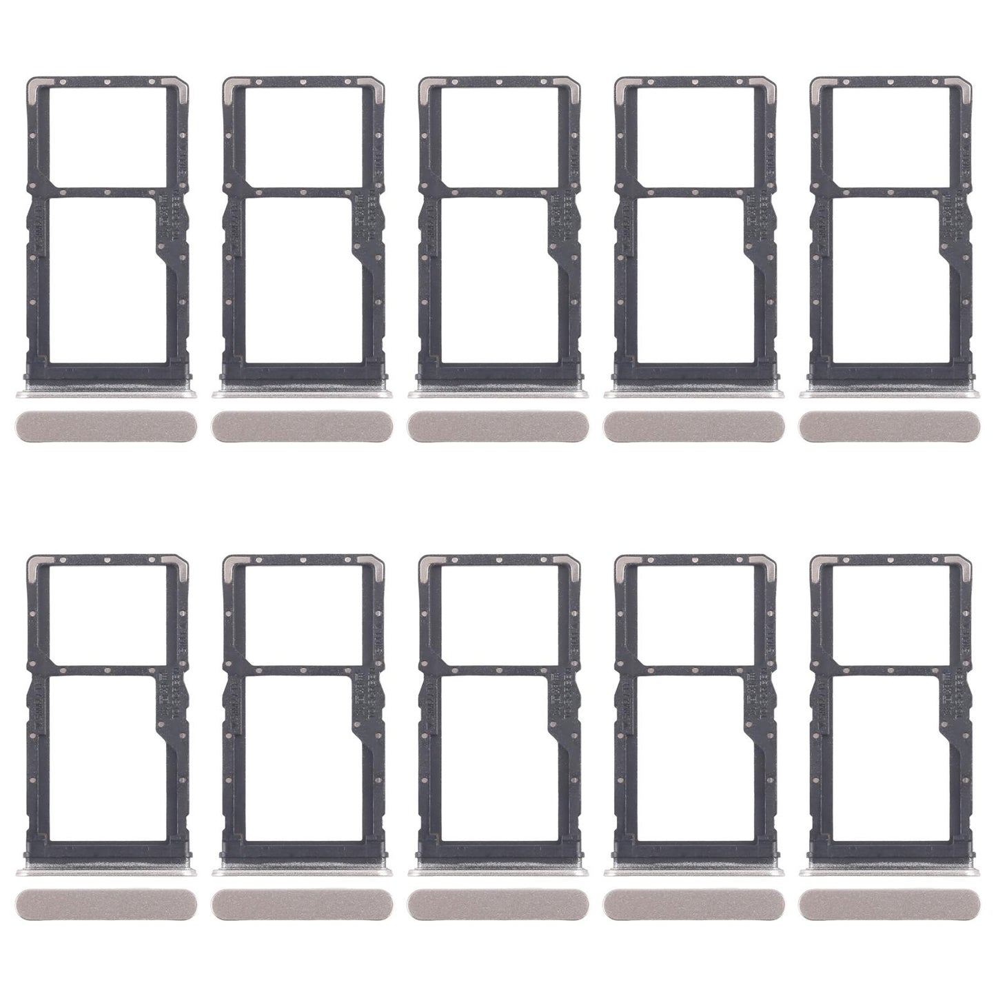 For Realme 10 Pro 5G RMX3663 RMX3660 RMX3661 10pcs Original SIM Card Tray + SIM Card Tray / Micro SD Card Tray (Gold)