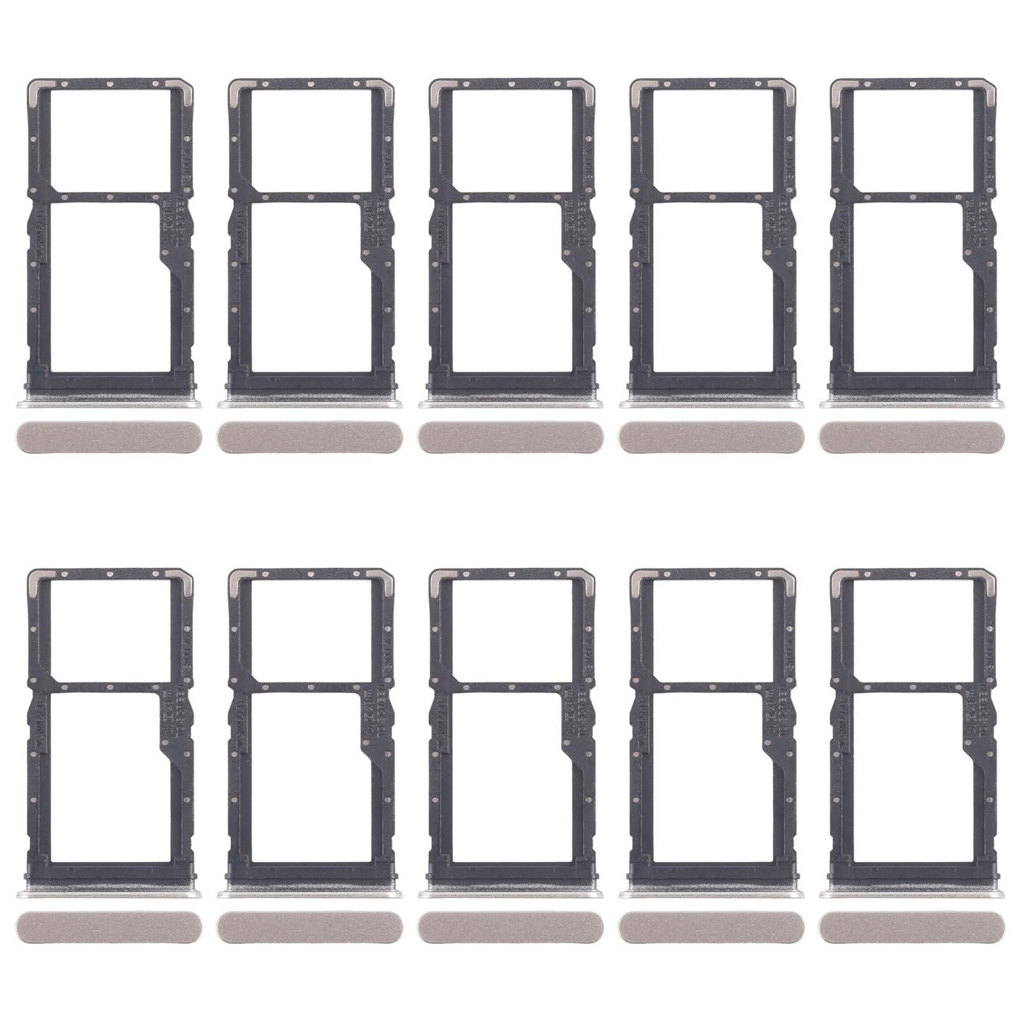 For Realme 10 Pro 5G RMX3663 RMX3660 RMX3661 10pcs Original SIM Card Tray + SIM Card Tray / Micro SD Card Tray (Gold)