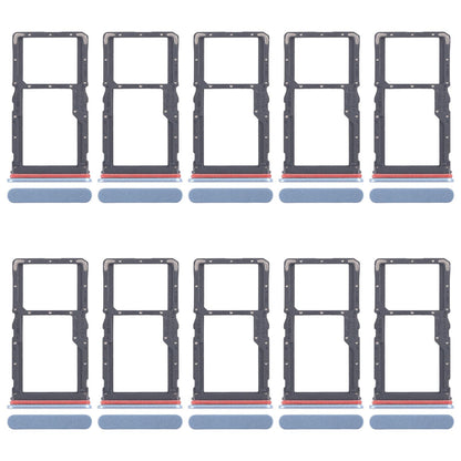 For Realme 10 Pro 5G RMX3663 RMX3660 RMX3661 10pcs Original SIM Card Tray + SIM Card Tray / Micro SD Card Tray (Blue)