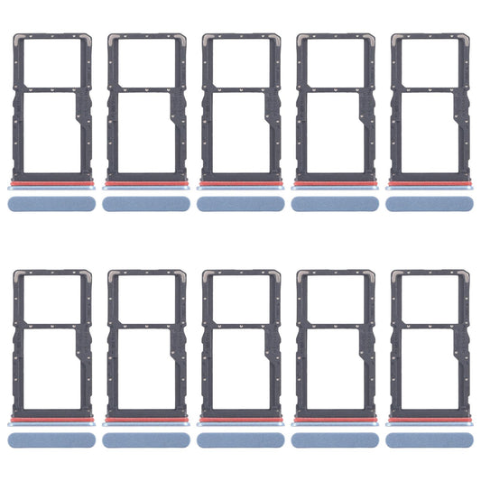 For Realme 10 Pro 5G RMX3663 RMX3660 RMX3661 10pcs Original SIM Card Tray + SIM Card Tray / Micro SD Card Tray (Blue)