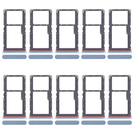 For Realme 10 Pro 5G RMX3663 RMX3660 RMX3661 10pcs Original SIM Card Tray + SIM Card Tray / Micro SD Card Tray (Blue)