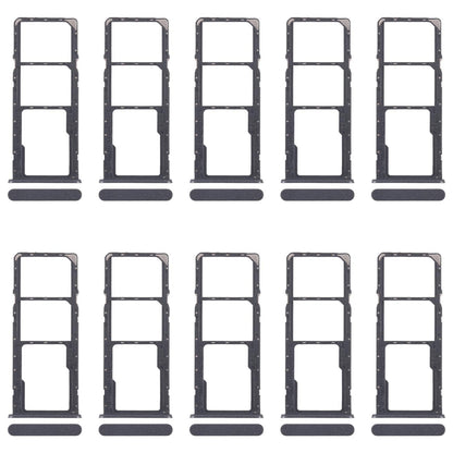 For Realme C51s 10pcs Original SIM Card Tray + SIM Card Tray + Micro SD Card Tray (Black)