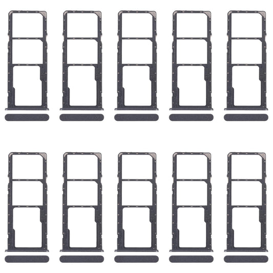 For Realme C51s 10pcs Original SIM Card Tray + SIM Card Tray + Micro SD Card Tray (Black)