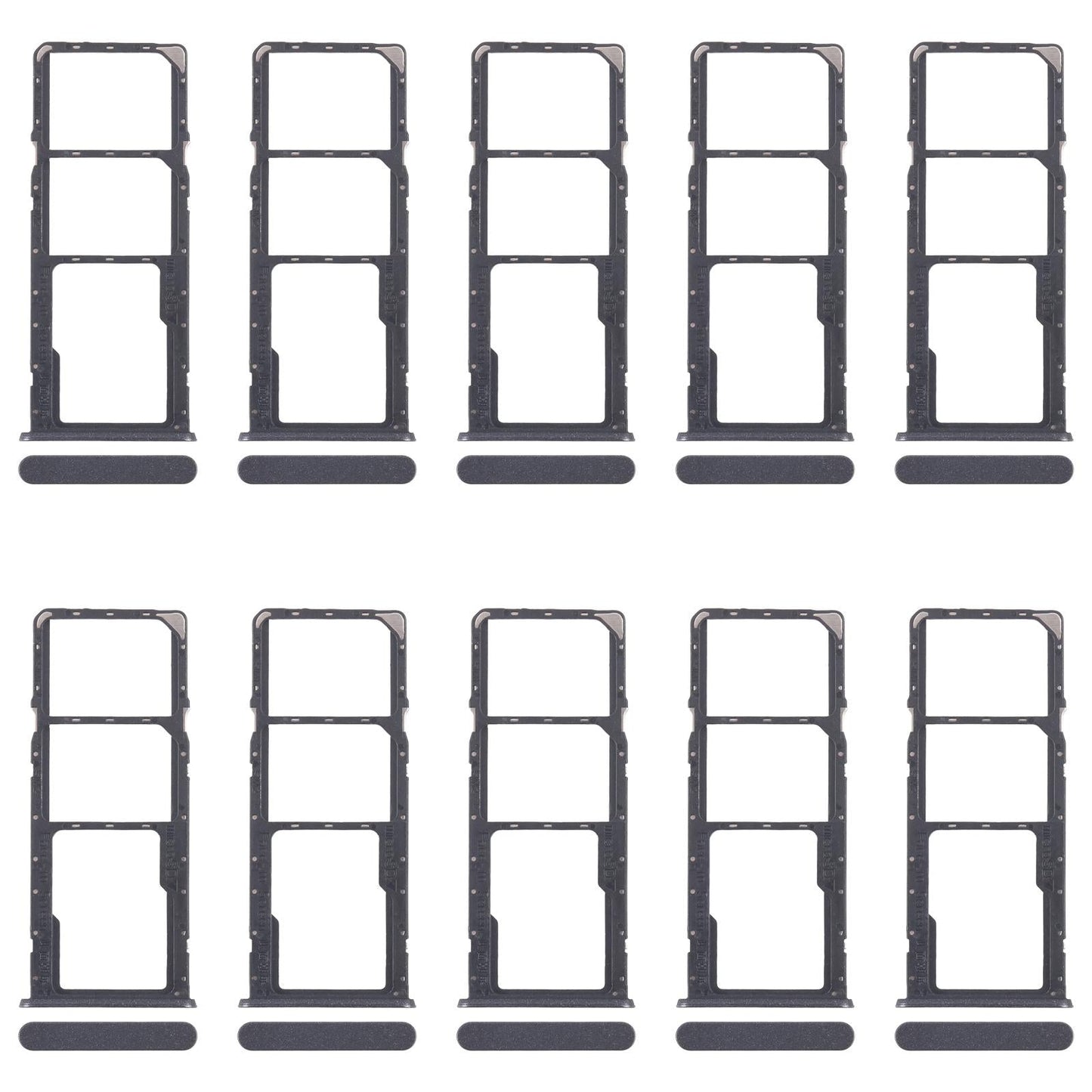 For Realme C51s 10pcs Original SIM Card Tray + SIM Card Tray + Micro SD Card Tray (Black)