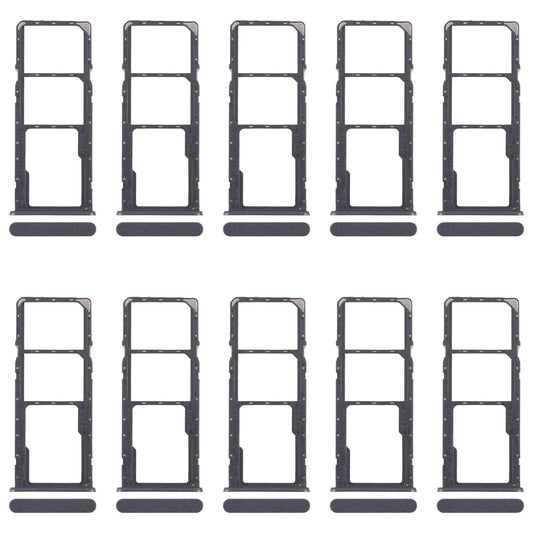 For Realme C51s 10pcs Original SIM Card Tray + SIM Card Tray + Micro SD Card Tray (Black)