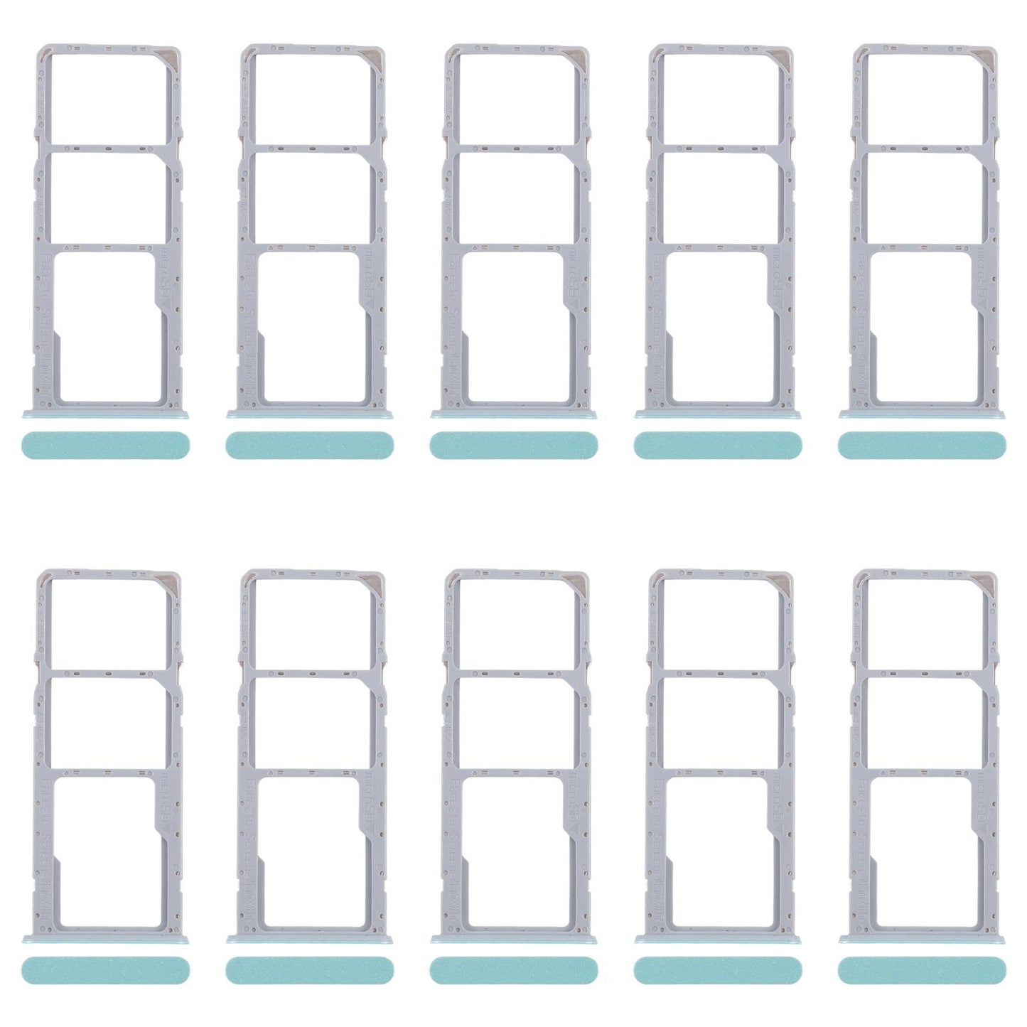 For Realme C51s 10pcs Original SIM Card Tray + SIM Card Tray + Micro SD Card Tray (Blue)