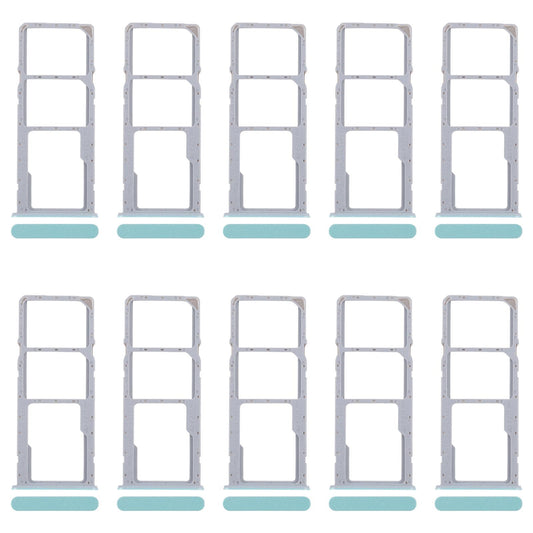 For Realme C51s 10pcs Original SIM Card Tray + SIM Card Tray + Micro SD Card Tray (Blue)