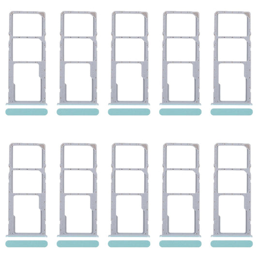 For Realme C51s 10pcs Original SIM Card Tray + SIM Card Tray + Micro SD Card Tray (Blue)