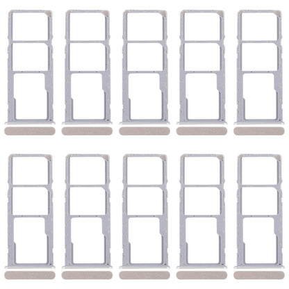 For Realme C63 5G RMX3950 10pcs Original SIM Card Tray + SIM Card Tray + Micro SD Card Tray (Gold)