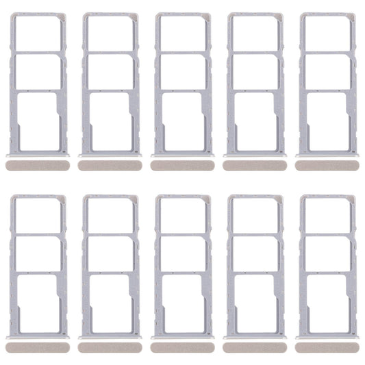For Realme C63 5G RMX3950 10pcs Original SIM Card Tray + SIM Card Tray + Micro SD Card Tray (Gold)