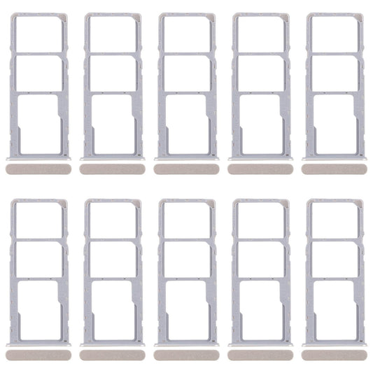 For Realme C63 5G RMX3950 10pcs Original SIM Card Tray + SIM Card Tray + Micro SD Card Tray (Gold)