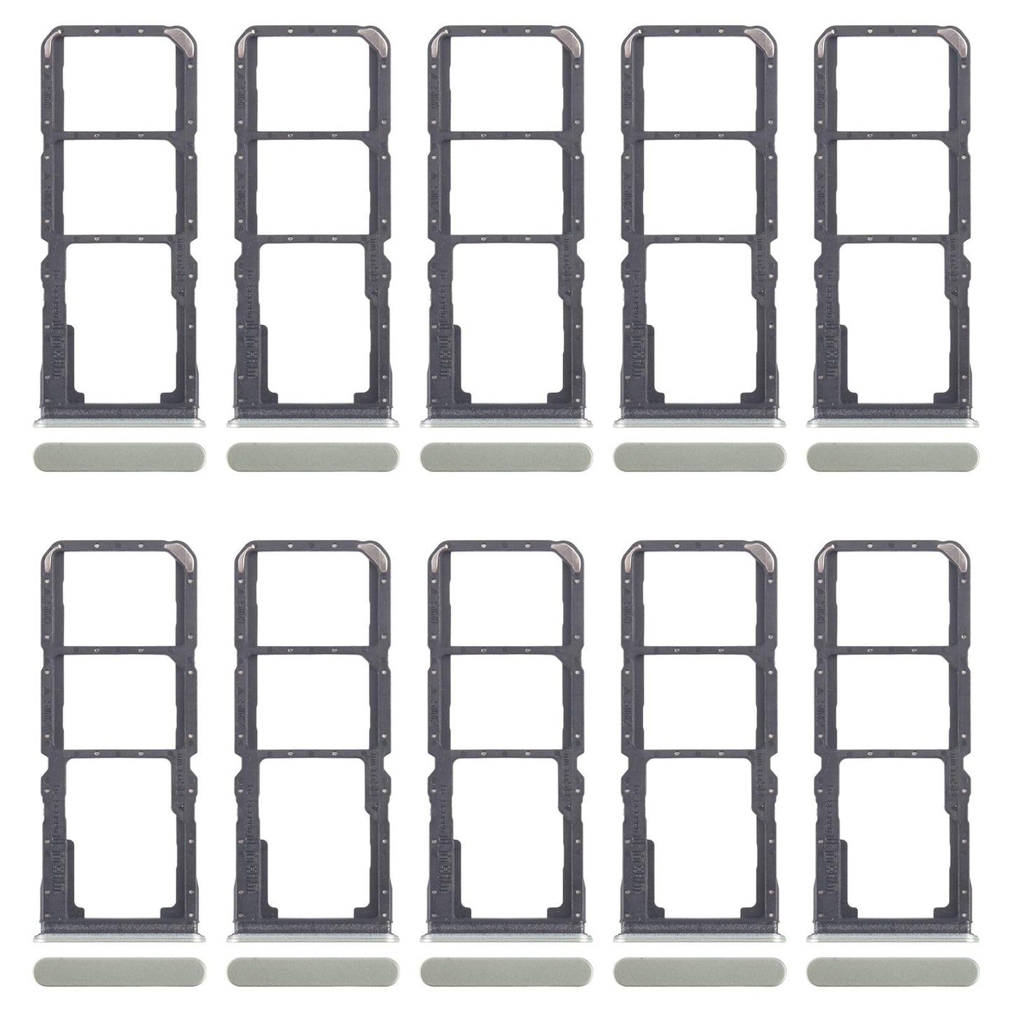 For Realme C67 5G 10pcs Original SIM Card Tray + SIM Card Tray + Micro SD Card Tray (Green)