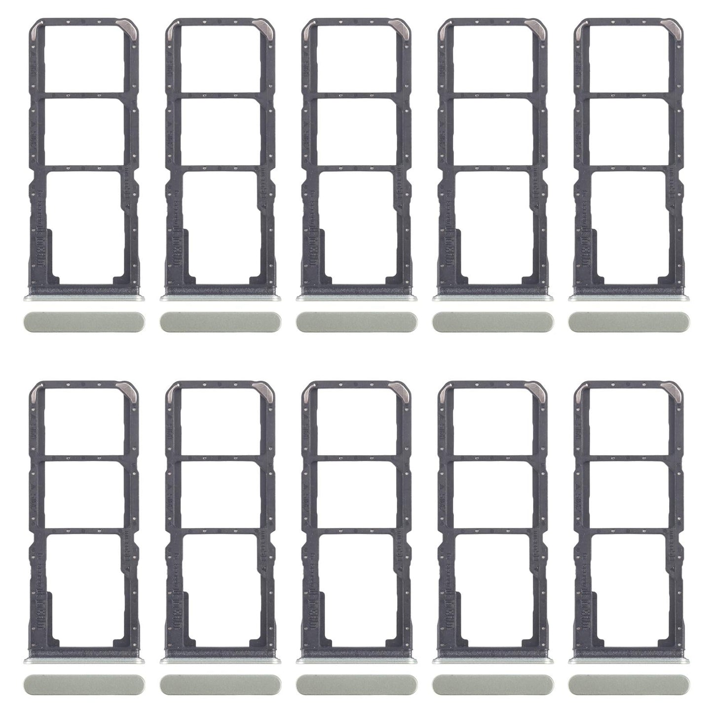 For Realme C67 5G 10pcs Original SIM Card Tray + SIM Card Tray + Micro SD Card Tray (Green)