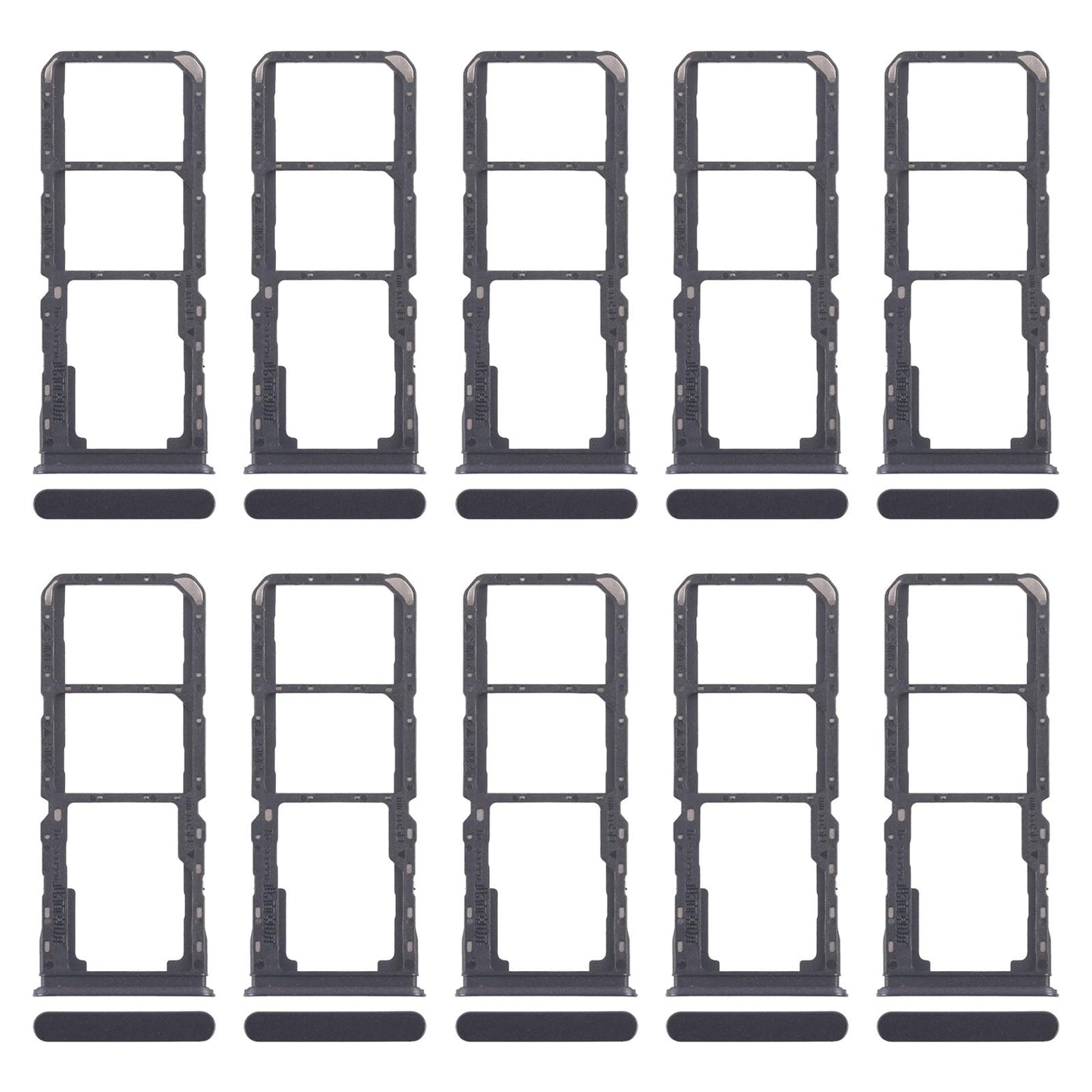 For Realme C67 5G 10pcs Original SIM Card Tray + SIM Card Tray + Micro SD Card Tray (Purple)