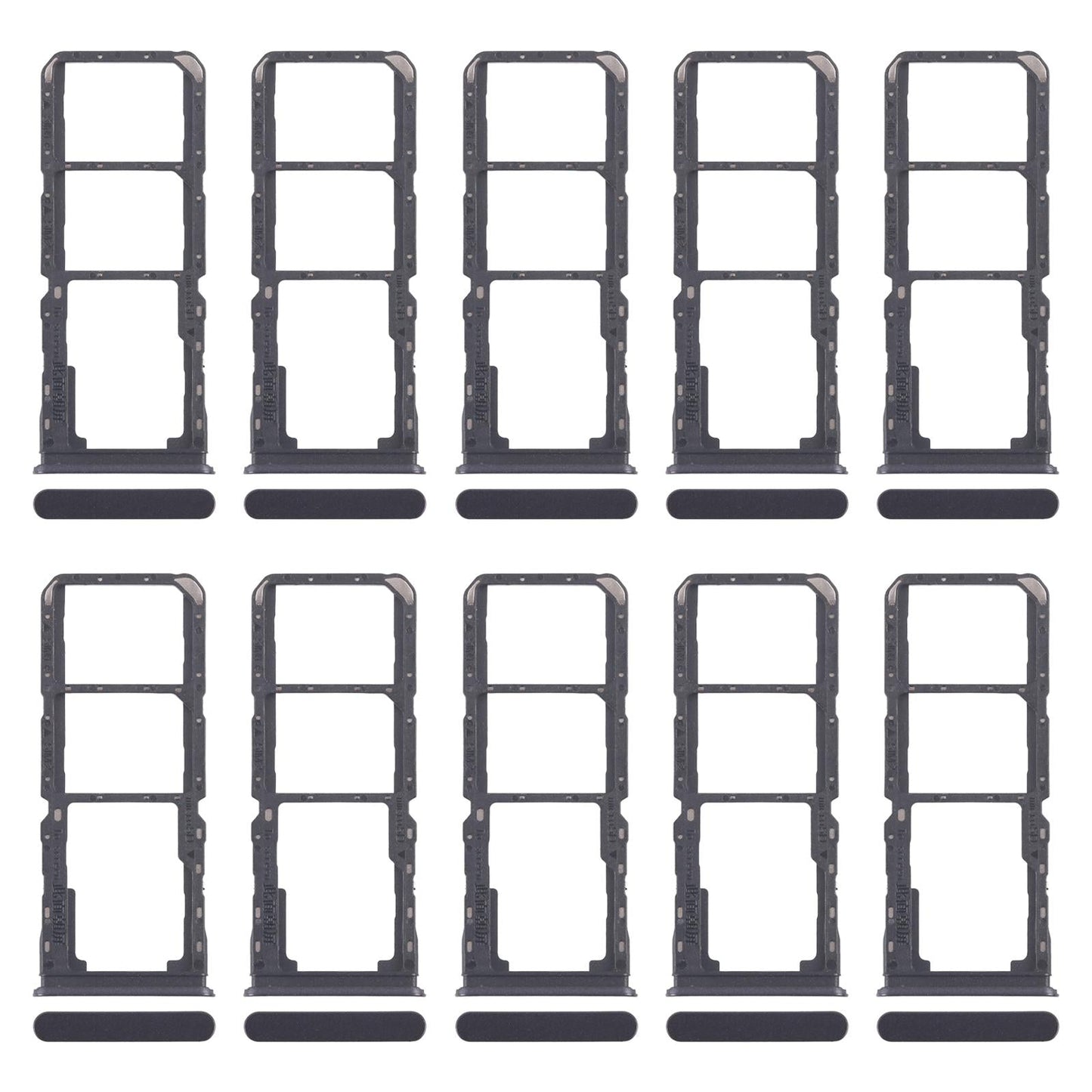 For Realme C67 5G 10pcs Original SIM Card Tray + SIM Card Tray + Micro SD Card Tray (Purple)