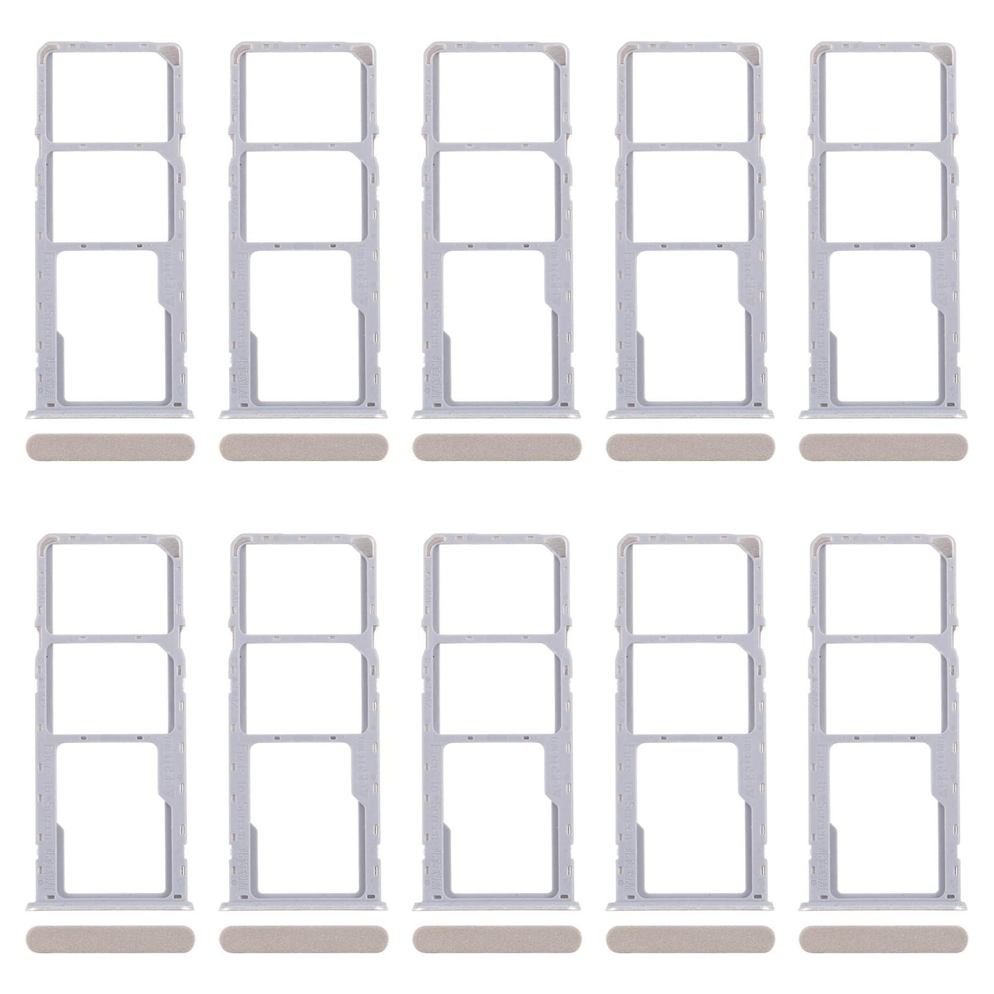 For Realme C61 4G RMX3939 RMX3930 10pcs Original SIM Card Tray + SIM Card Tray + Micro SD Card Tray (Gold)