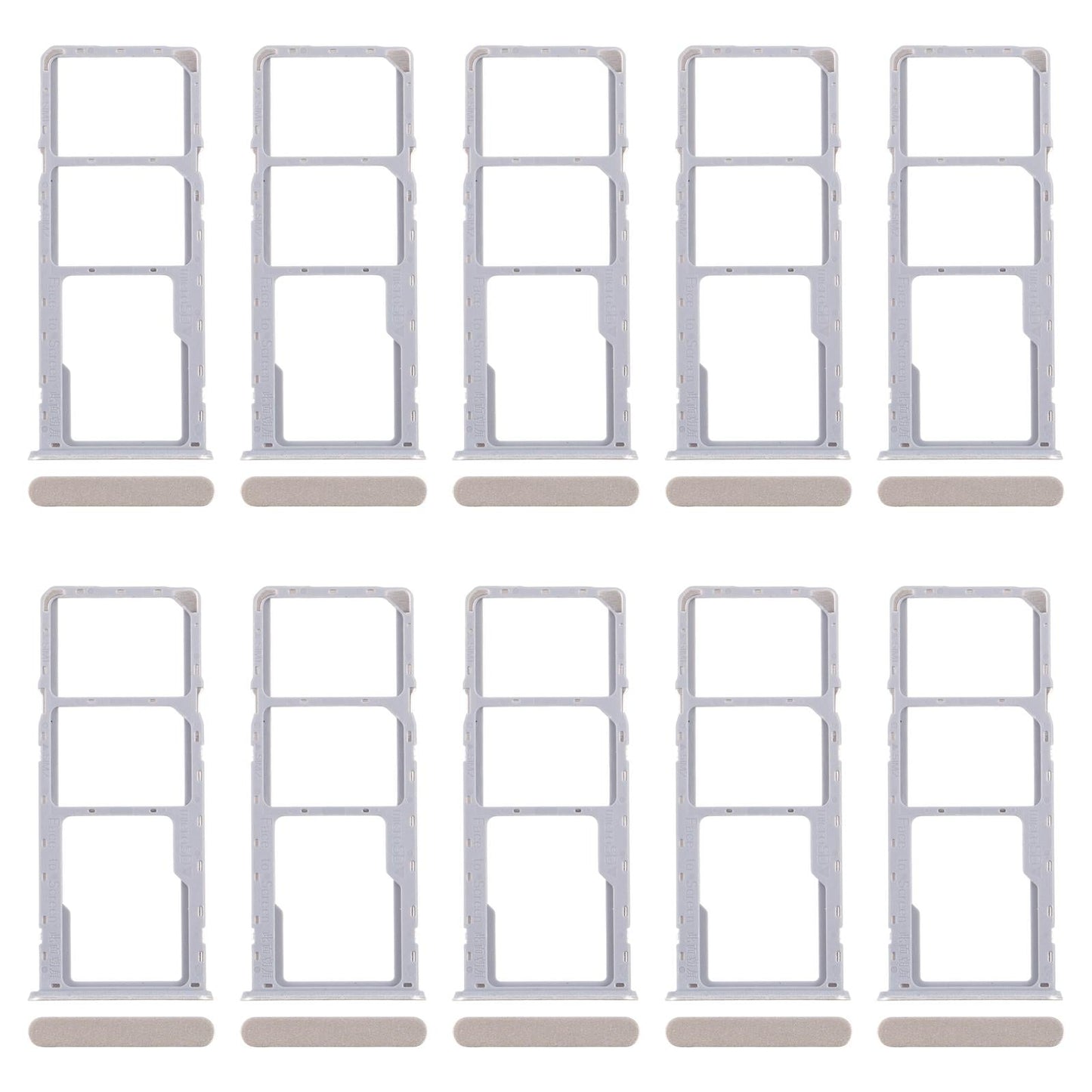 For Realme C61 4G RMX3939 RMX3930 10pcs Original SIM Card Tray + SIM Card Tray + Micro SD Card Tray (Gold)