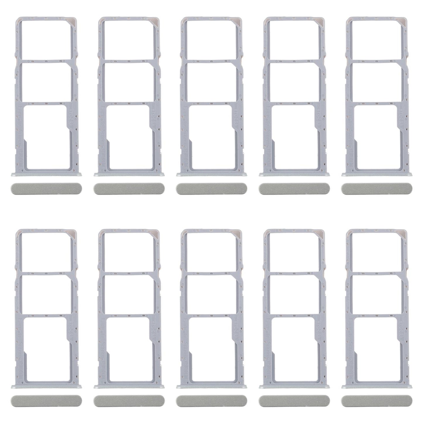 For Realme C61 India 4G RMX3933 10pcs Original SIM Card Tray + SIM Card Tray + Micro SD Card Tray (Green)