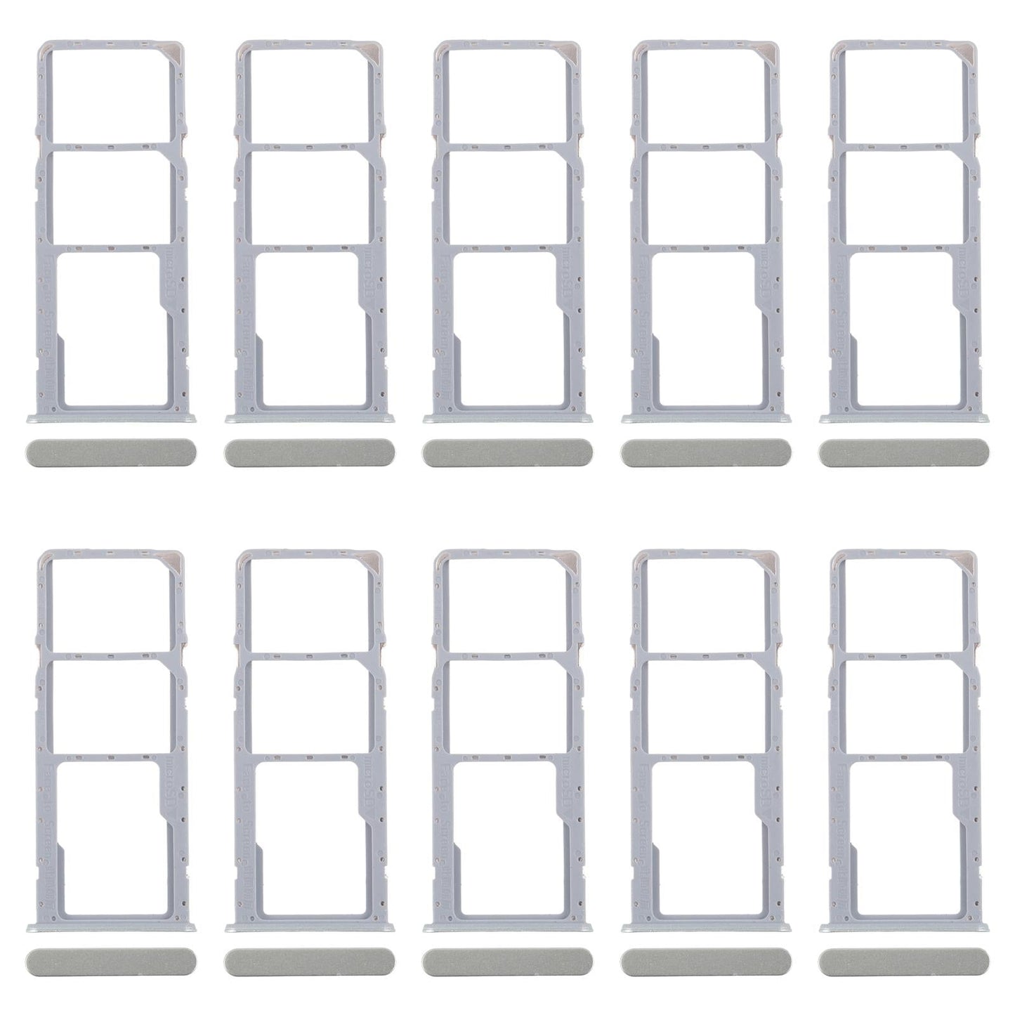 For Realme C61 India 4G RMX3933 10pcs Original SIM Card Tray + SIM Card Tray + Micro SD Card Tray (Green)