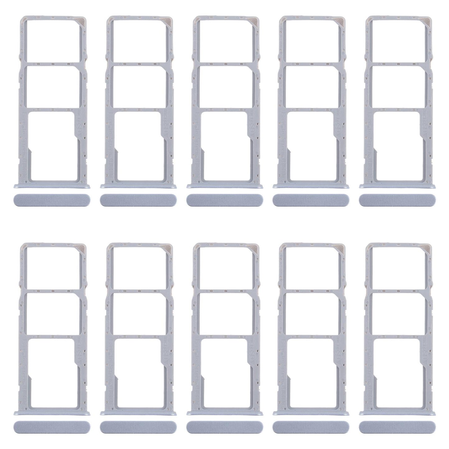 For Realme Narzo N63 4G 10pcs Original SIM Card Tray + SIM Card Tray + Micro SD Card Tray (Blue)