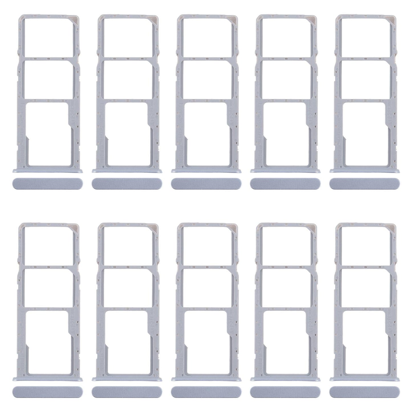 For Realme Narzo N63 4G 10pcs Original SIM Card Tray + SIM Card Tray + Micro SD Card Tray (Blue)