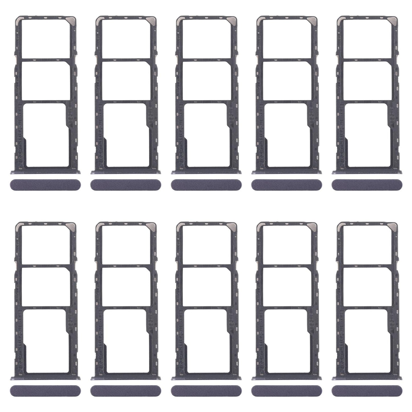 For Realme Narzo N63 4G 10pcs Original SIM Card Tray + SIM Card Tray + Micro SD Card Tray (Purple)